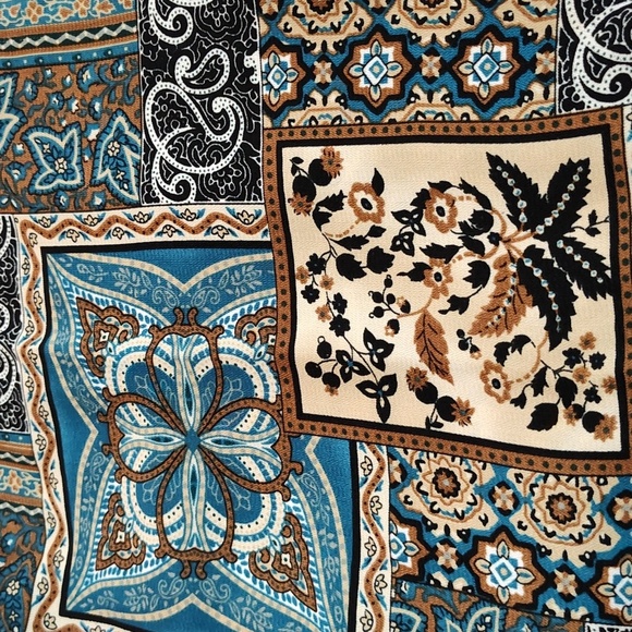 Allison Dailey Button Front Long Sleeve V Neck Multicolor Blouse Size 16 - Picture 7 of 11